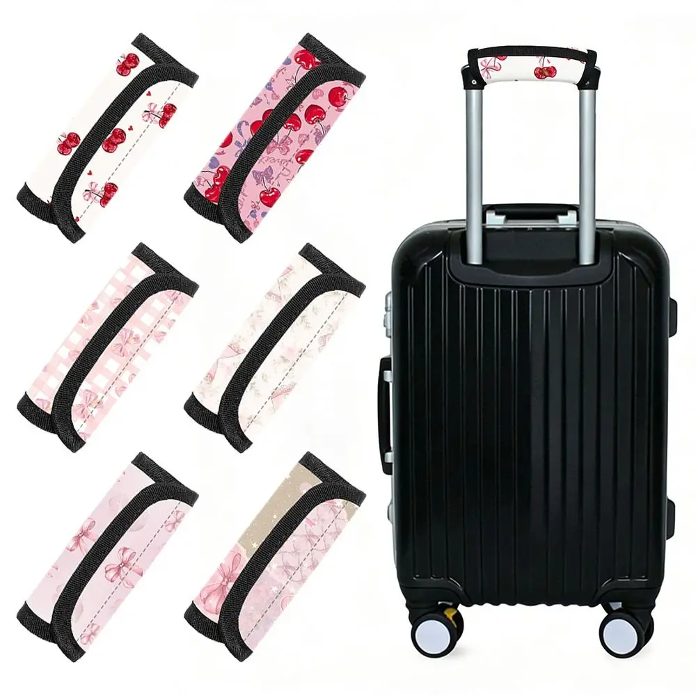 Soft Luggage Handle Cover Bowknot Cherry Waterproof Suitcase Bag Handle Sleeve Anti-slip Replacement Luggage Handle Wrap Grip