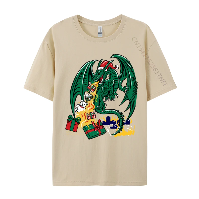 Ugly Christmas Sweater Christmas Dragon T-Shirts Men's Tshirts Cotton Short Sleeve Hip Hop T Shirt Tees Harajuku Streetwear