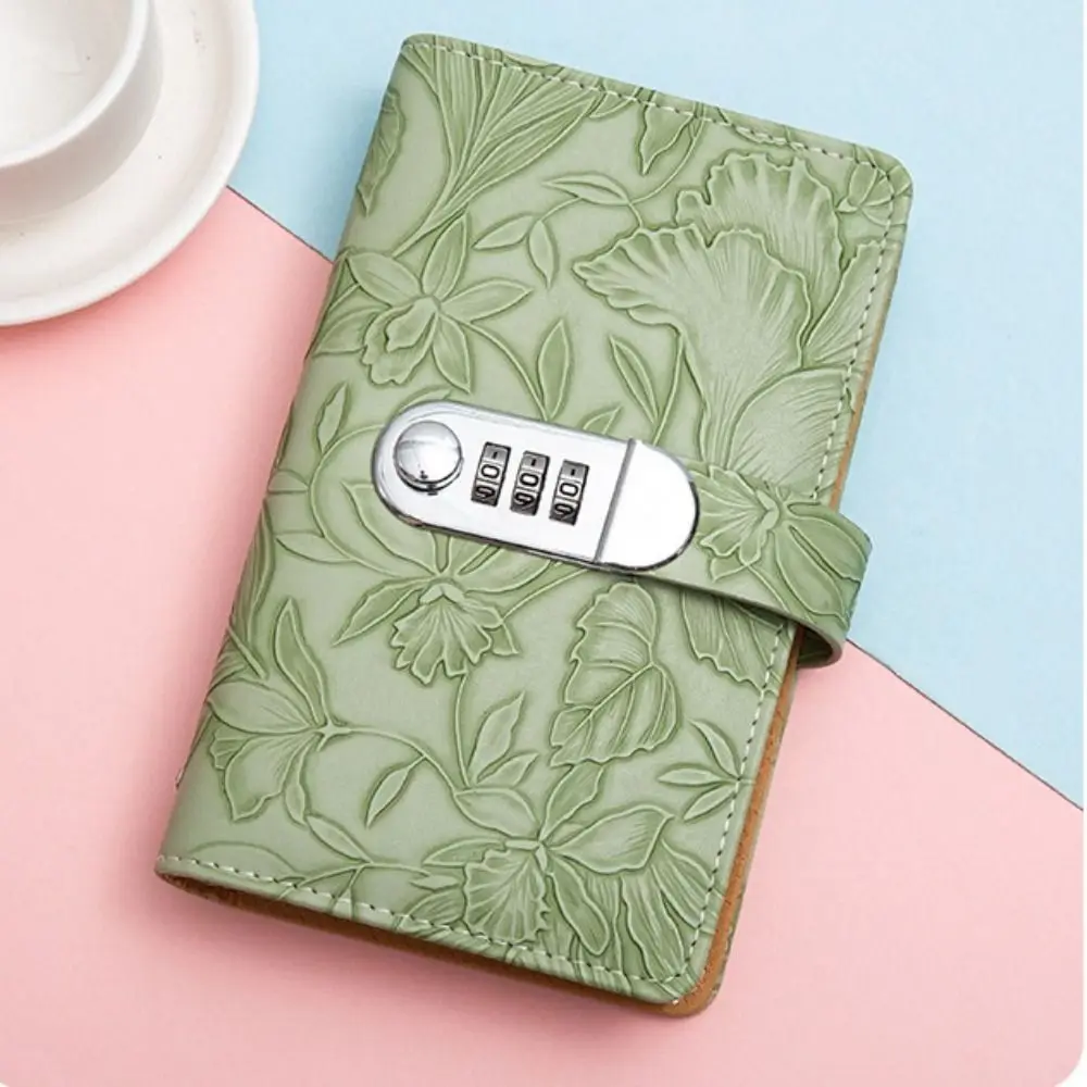 With Password Lock 100 Envelopes Money Saving Challenge Embossed Flower PU Savings Binder Reusable Save Money