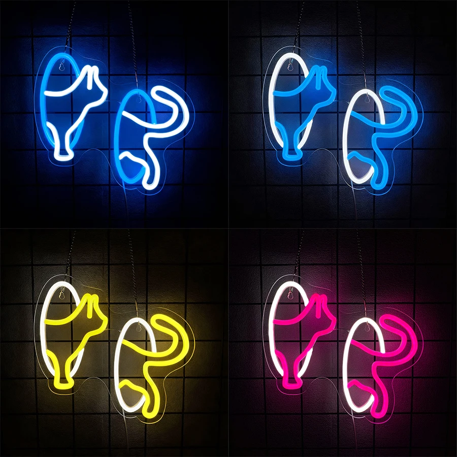 Lovely Cat Led Neon Sign, Interesting Animal Icon, Suitable For Bedroom, Living Room, Game Room, Bar, Pet Shop, Office Decor.
