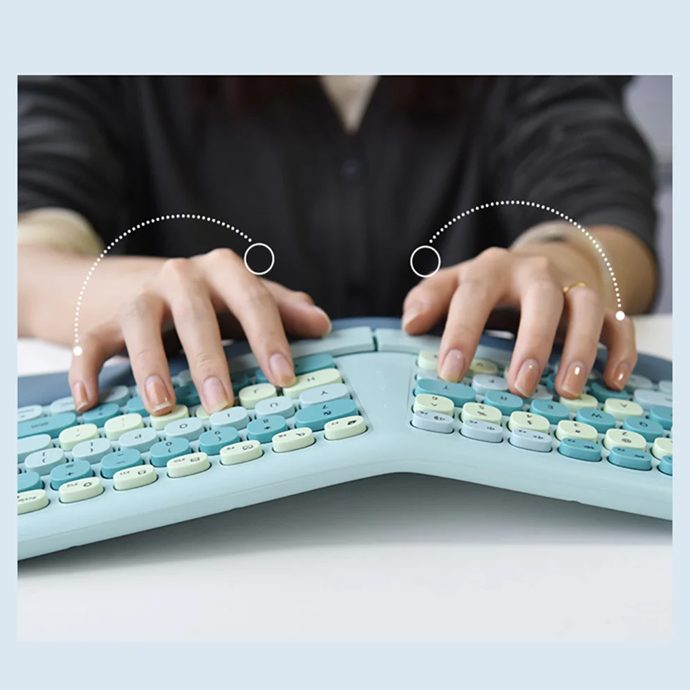 Mofii-Juego de teclado y ratón ergonómico, 2,4G, multicolor, Compatible con Windows