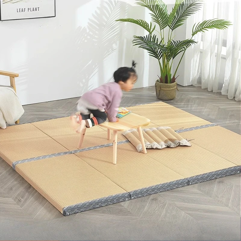 

Foldable Tatami Mat Children's Coconut Palm Bedroom Mattress Home Bay Window Nap Mat Natural Rattan Surface Floor Sleeping Mat