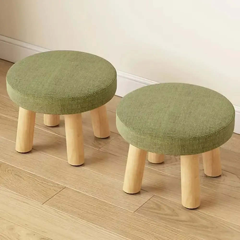 Soft Solid Wood Small Foot Stool Wear-resistant Non-Skid Shoe Changing Chair Comfortable Large Load