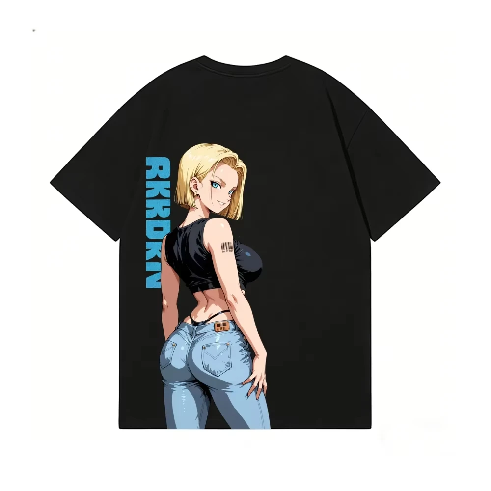 Anime Dragon Ball Android 18 Printed T-shirt Men's and Women's T-shirt Men's Top Sports T-shirt Men's T-shirt Summer Tee 2026