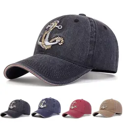 Pirate Hook Embroidery Wash Baseball Caps Spring and Autumn Outdoor Adjustable Casual Hats Sunscreen Hat