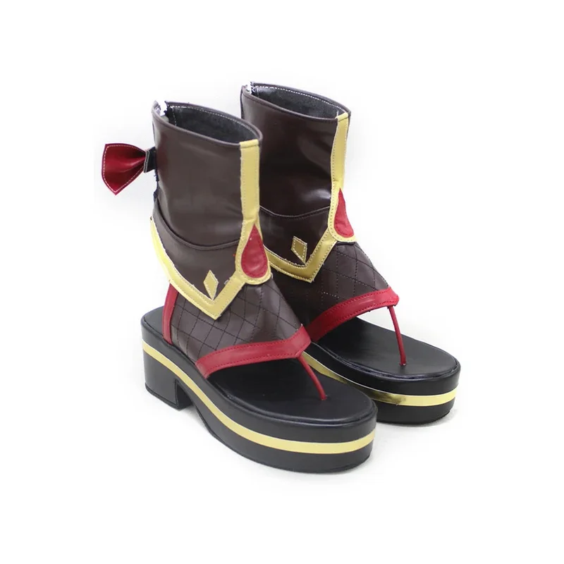 6'h\b/5;e,8\v,5/Game Genshin Impact Kuki Shinobu Brown Shoes Japanese Boot Women Cosplay Shd;5'b\7/m' view 2