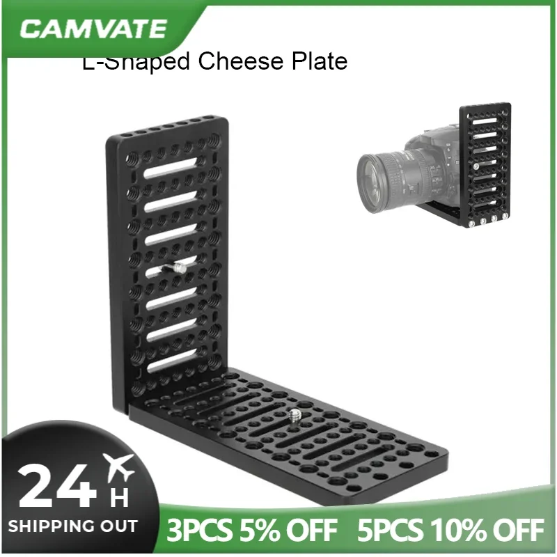 CAMVATE L-Shaped Cheese Plate Extension Mounting Platform with ARRI Accessory Mounts For Monitor Camera Cage Rig Baseplate