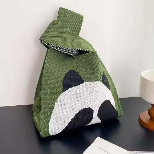 Women'S Knot Wrist Bag Handmade Knitted Bag Portable Mini Striped Tote Bucket Phone Bags Large Capacity Autumn Winter Handbags - Image 51