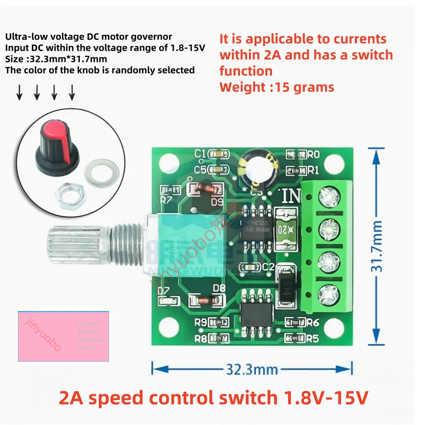 1-5PCS PWM DC motor speed controller 2A 3A 5A 10A speed control switch switch function 1803BK 1203BK