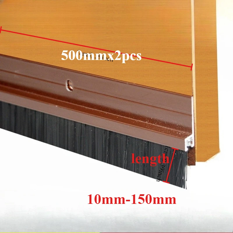 

Door Brush Door Seal Gate Bottom Sealing Strip Draft Stopper Brush H-Shape with Nylon Brush for Weather Stripping Antisound