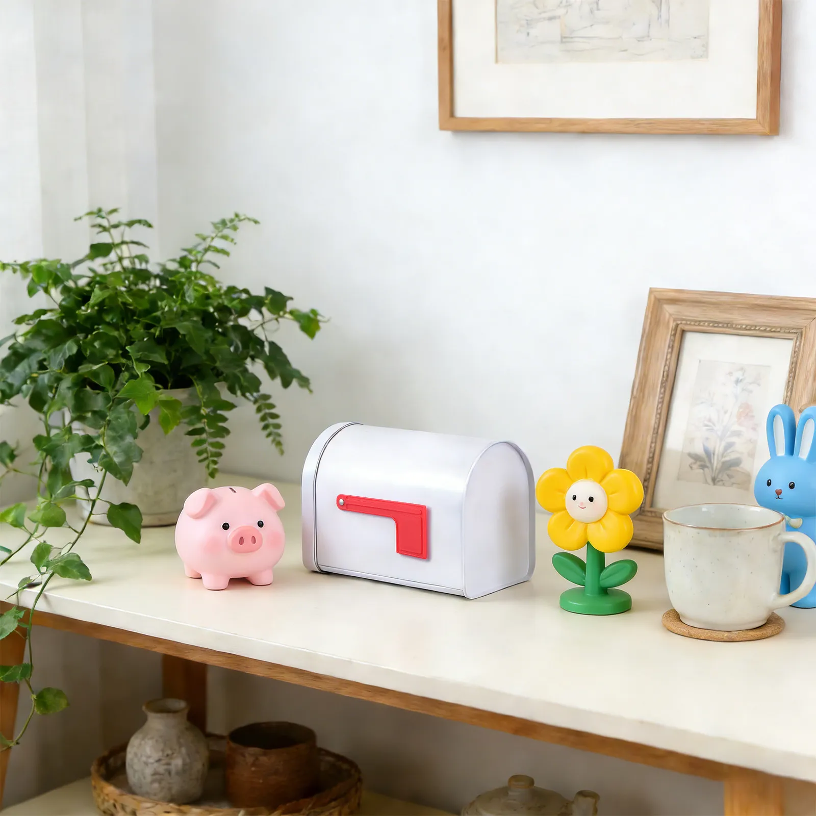 

2Pcs Metal Mailbox Tinplate Storage Case for Letters Keepsakes Vintage Home Decor Organizing Desk Clutter Creative Gift Idea