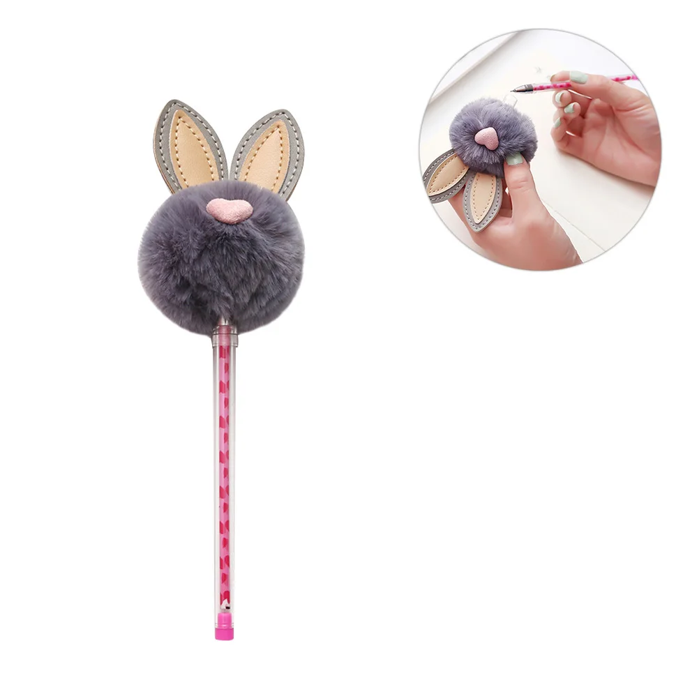 

3Pcs Black 0.5mm Gel Pens Neutral Ink Smooth Writing Rabbit Ear Shape Creative Stationery Perfect for Students Gifts Promotional
