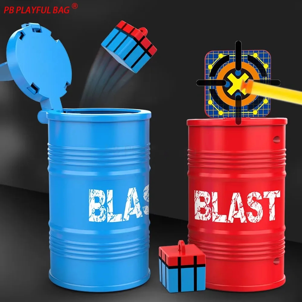 Jogo de tiro ejeção barril de óleo alvo vermelho azul disponível ejeção airdrop caixa brinquedo alvos arma entretenimento qj45