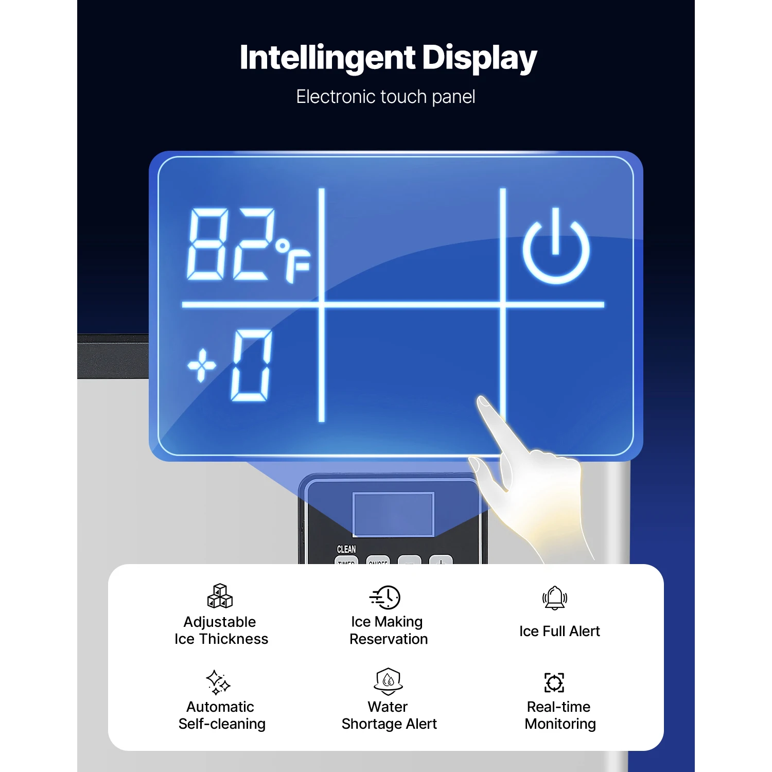 ماكينة صنع الثلج التجارية SucceBuy 360LBS/24H ماكينة صنع الثلج مع صندوق تخزين كبير 300 رطل صانع الثلج ذاتي التنظيف التلقائي #5