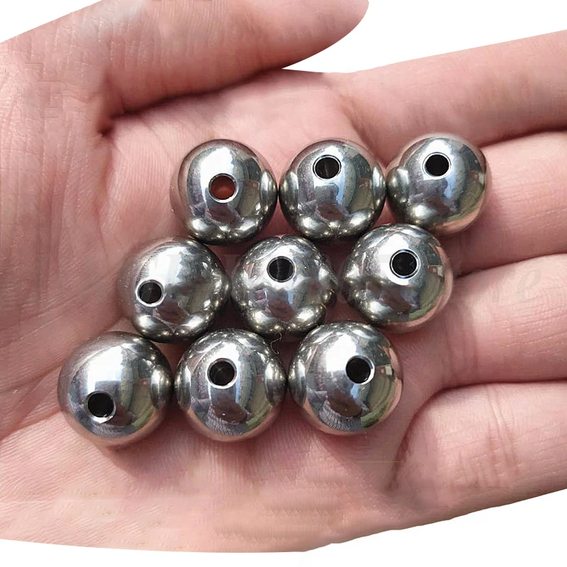 2-60 มม.Through Hole สแตนเลสสตีลบอล BORE 1-20 มม.Unthreaded Solid เจาะสําหรับฮาร์ดแวร์/ตกแต่ง/สร้อยข้อมือ/DIY