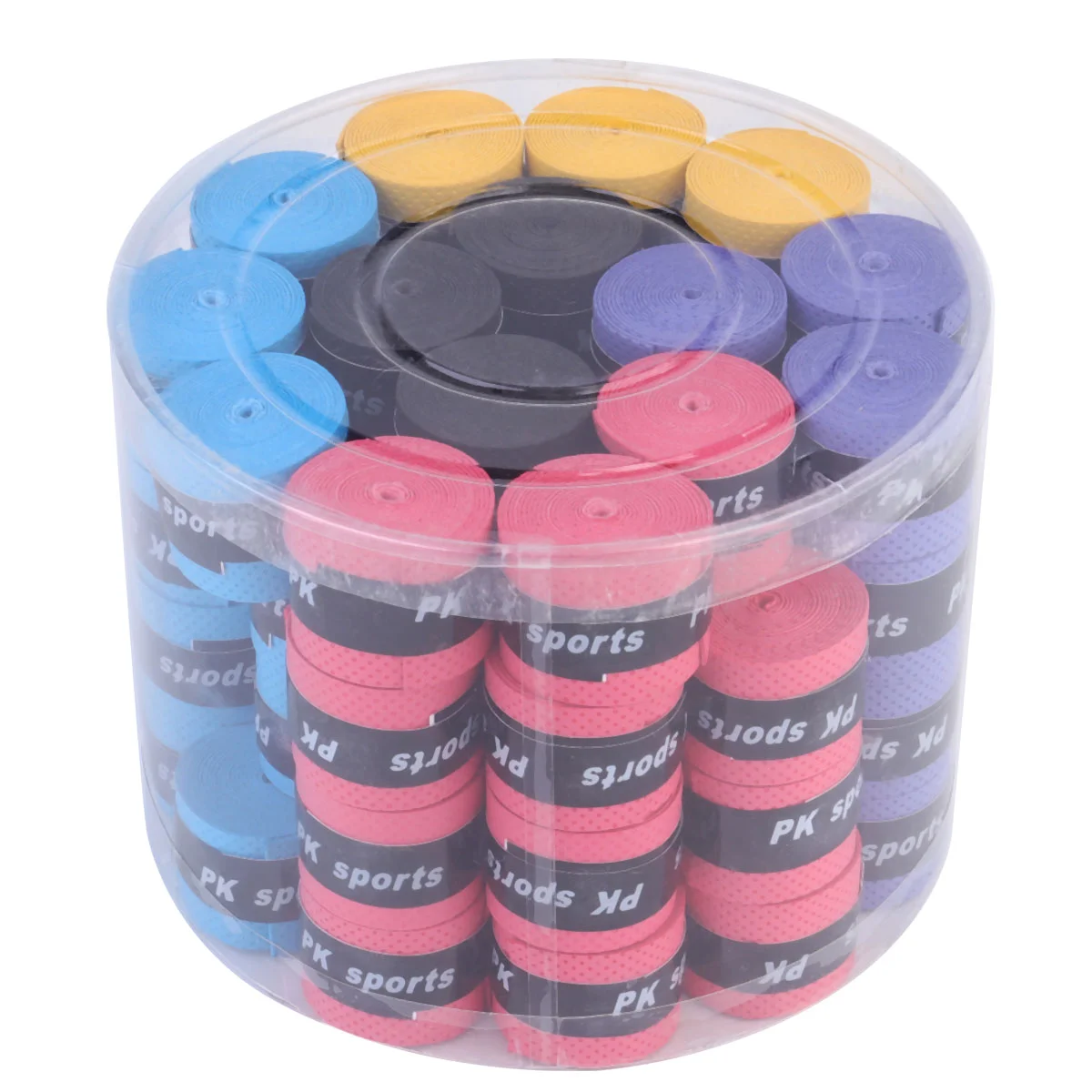 60 PCS แร็กเก็ต Sweatband เทปสีขาวสควอชห่อแถบท่อซิลิกาเจลแบดมินตัน Overgrip Anti สายคล้อง Miss เทนนิส