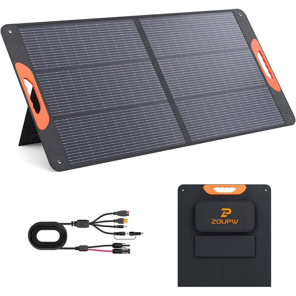 110 Watt Portable Solar Panel N-Type 16BB for Power Station,Mono Foldable Solar Panel for Jackery 300/500/Ecoflow/Anker Solix/Bl