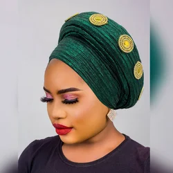 Gorro cruzado para Mujer, pañuelo musulmán para la cabeza, Turbante africano Autogele, moda para Mujer