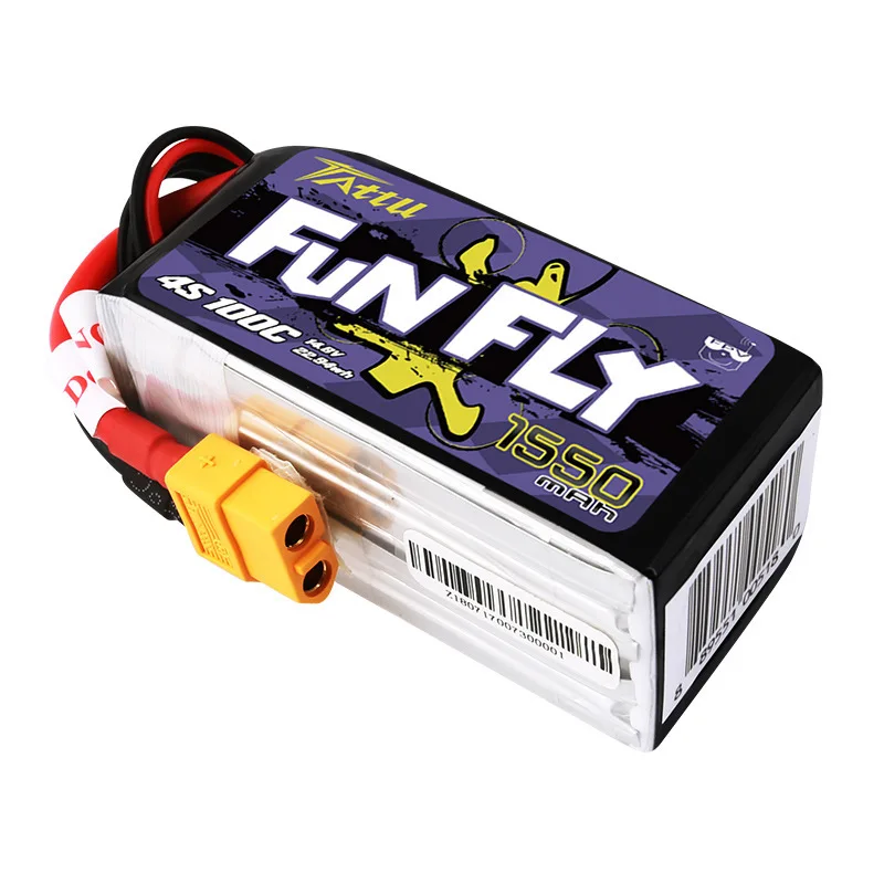 Imagem -06 - Bateria Tattu-lipo para Helicóptero rc Quadcopter Fpv Racing Drone Parts Xt60 Plug 14.8v 1550mah 100c 4s