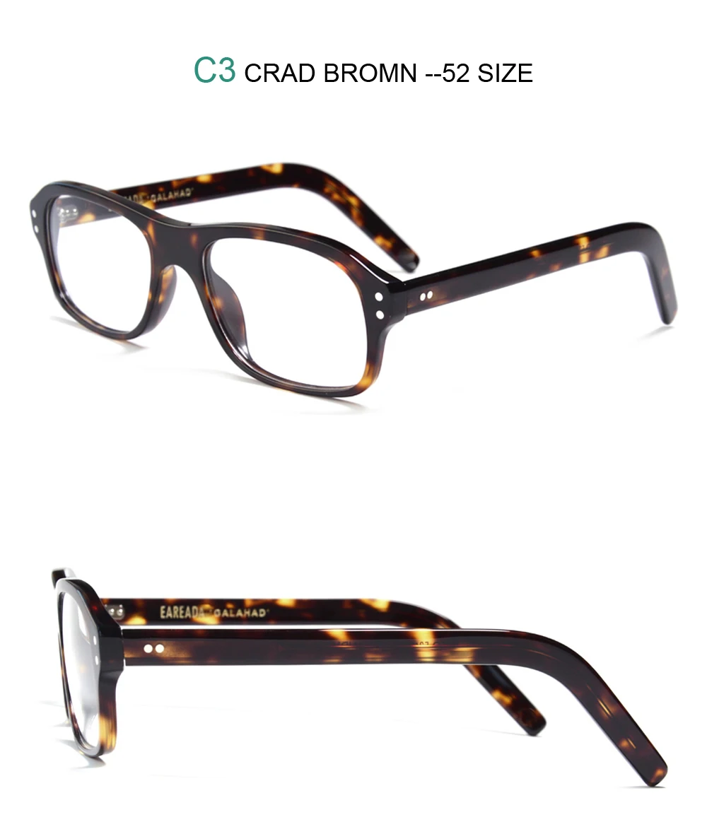 Kingmen Brillengestell für Männer Agent Eggsy Cosplay Brillenbrille Retro Rechteckige handgemachte Acetat verschreibungspflichtige Brille – Detail 8