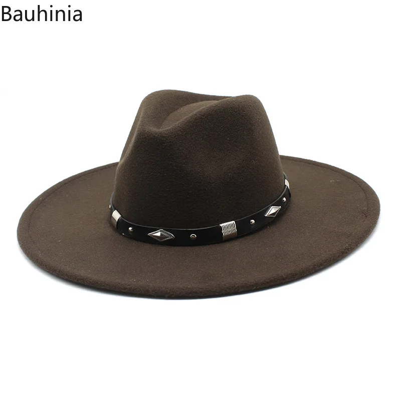 Bauhinia Fedora Hats for Women 9.5CM Big Brim Vintage Trilby Church Cap Formal Dress Wedding Hat Sombreros De Mujer