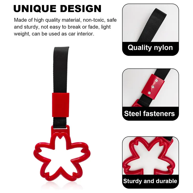 Sakura Star Car Static Strap Warning Hanging Ring Rear Bumper Pull Handle Luminous Design