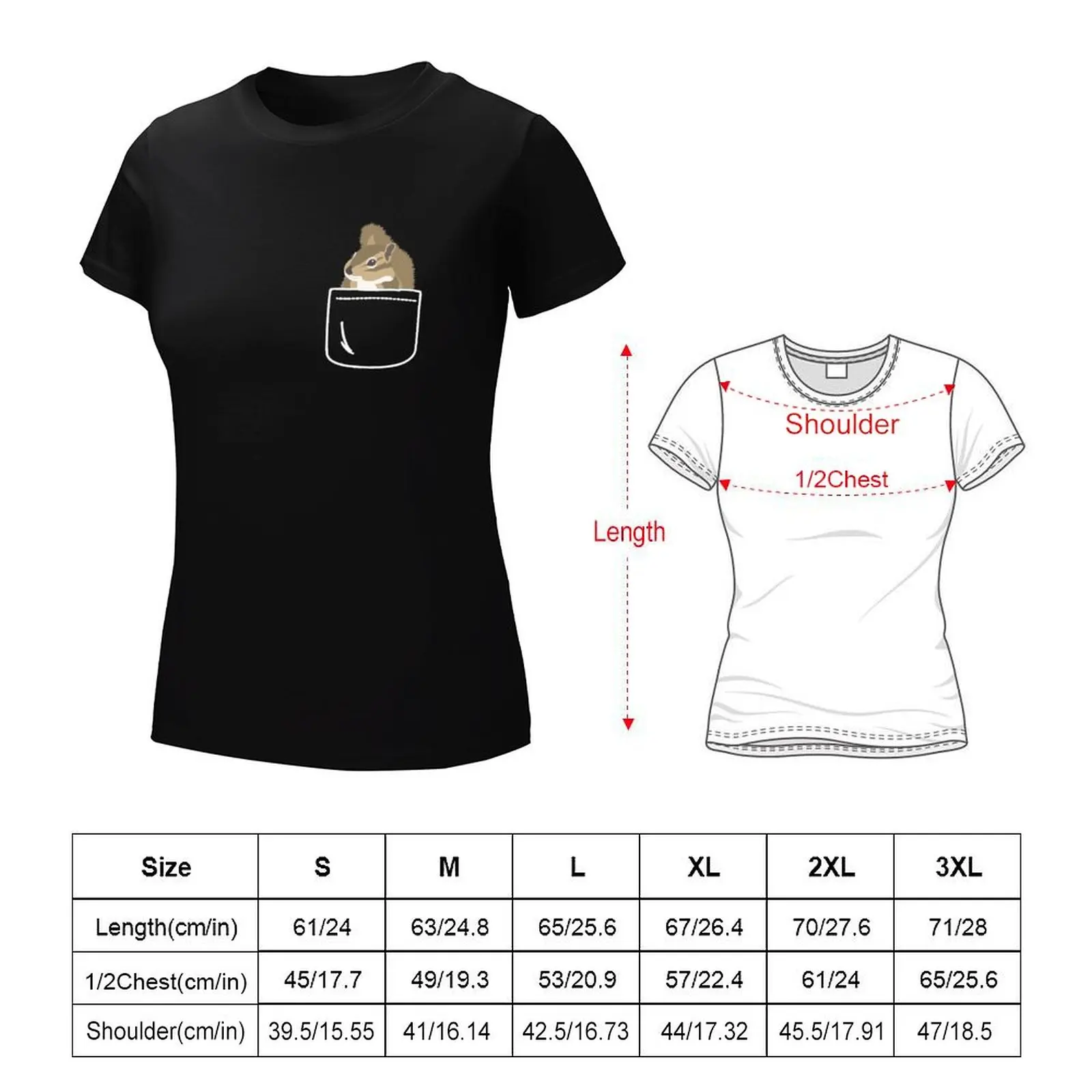 Squirrel In Your Pocket Funny Animal Lover Gift T-Shirt tops Female clothing oversized tight shirts for Women