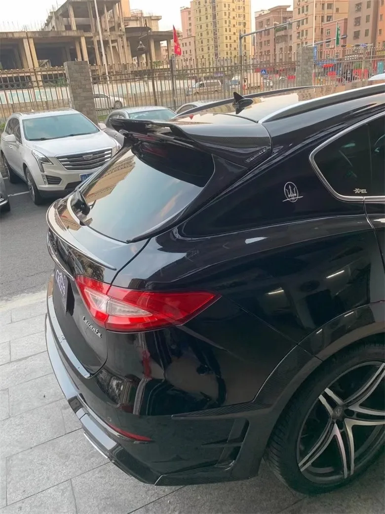 

Для 2016-2018 Maserati Levante M задний спойлер из углеродного волокна, верхнее крыло, фиксированное крыло