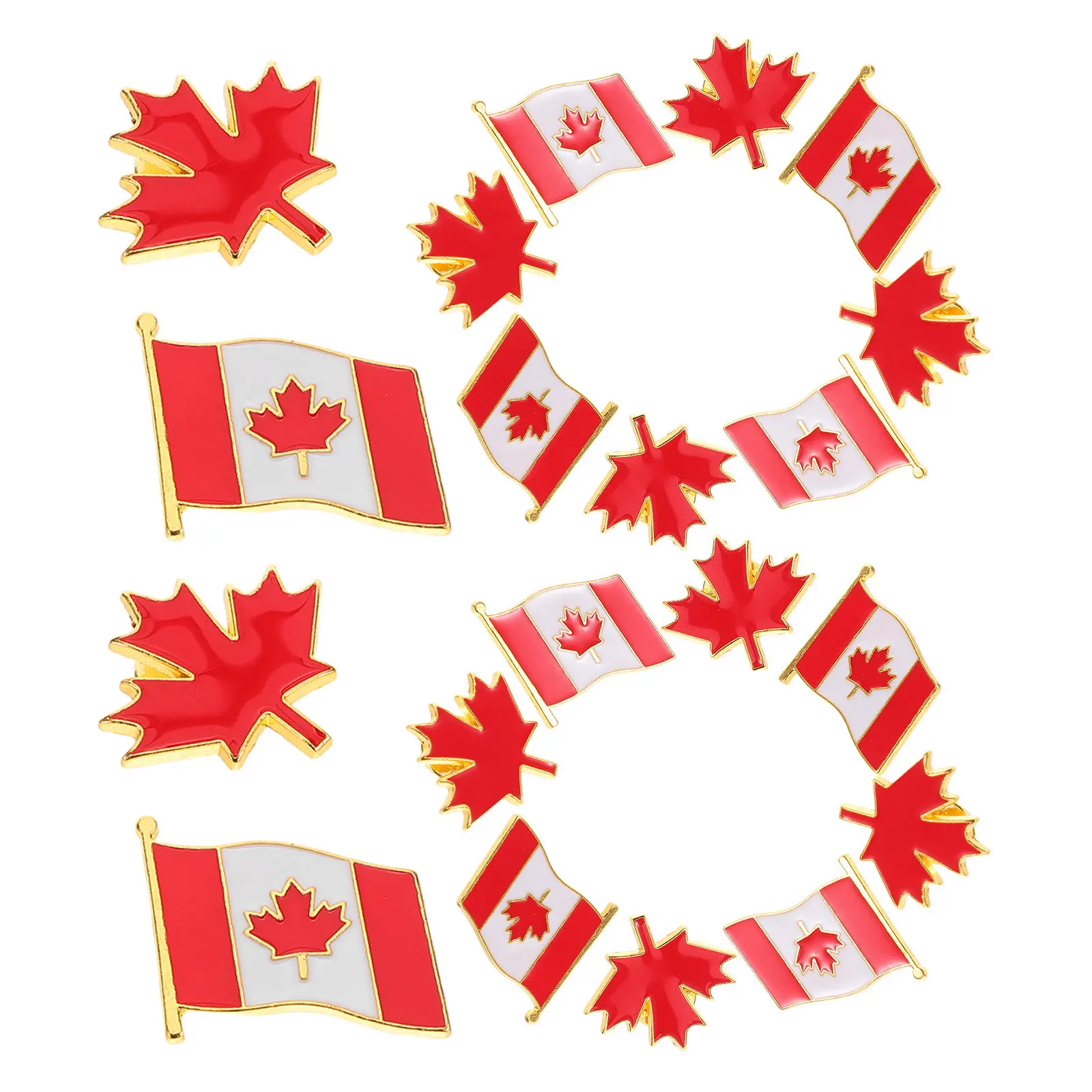 Maple Leaf Brooch Pin – Polished Enamel Canadian Flag Lapel Jewelry for Women & Men, Suits & Backpacks