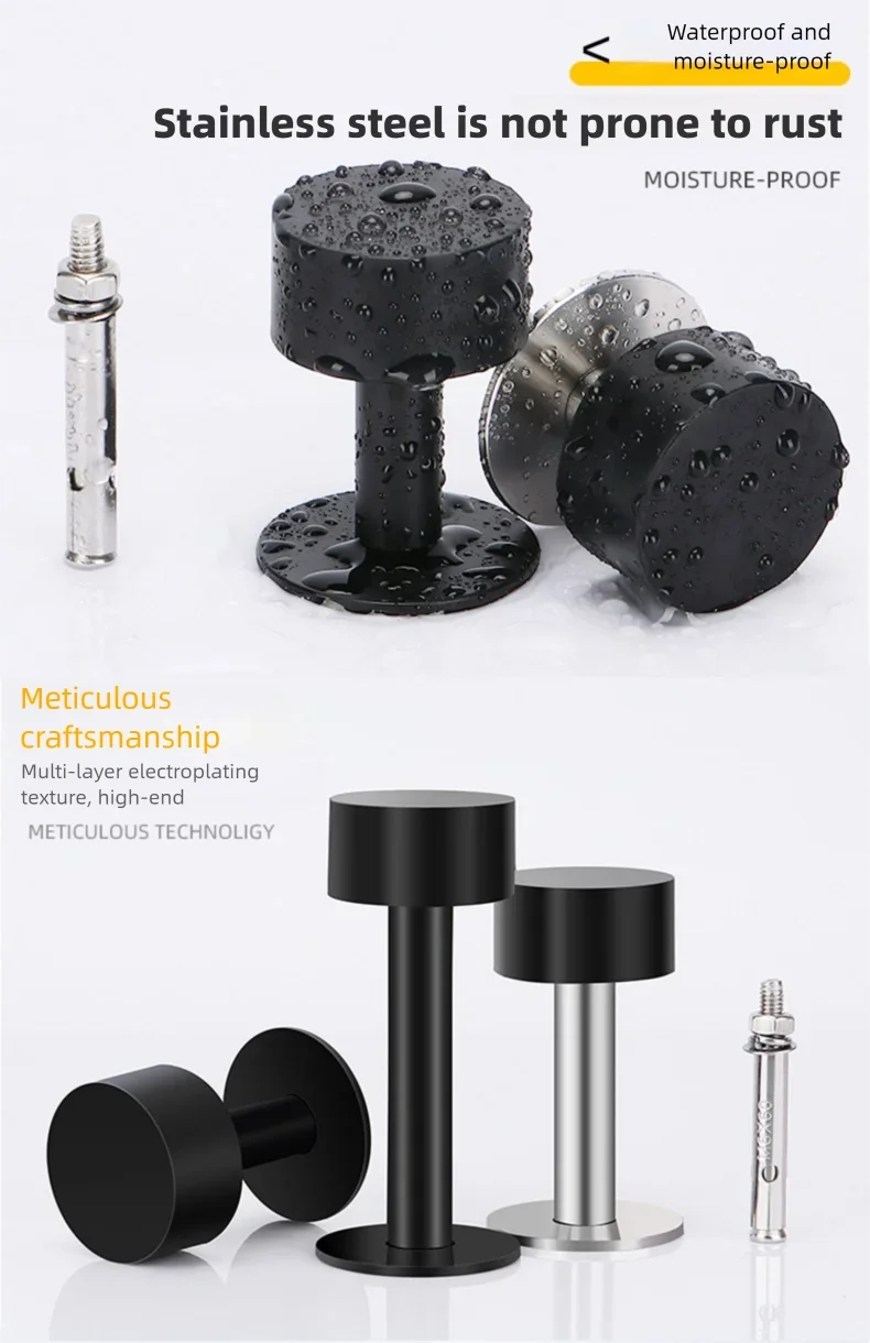 Gummi-Türstopper, selbstklebender Wand- und Bodenschutz, robuster Türgriffstopper, nicht stanzbar, stumm, Türstopper, Heim-Hardware – Detail 5