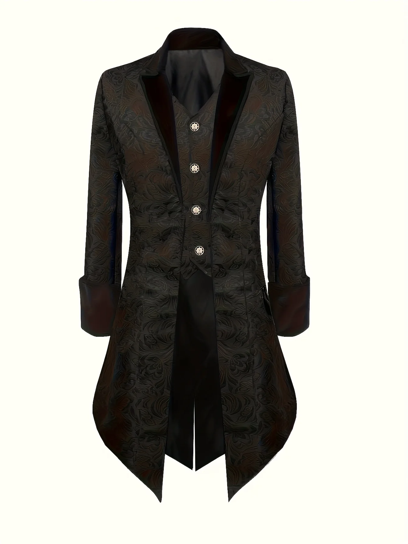 

Men's Gothic Victorian Jacquard Tailcoat Jacket Medieval Prince Aristocrat Tuxedo Halloween Cos Party Costume