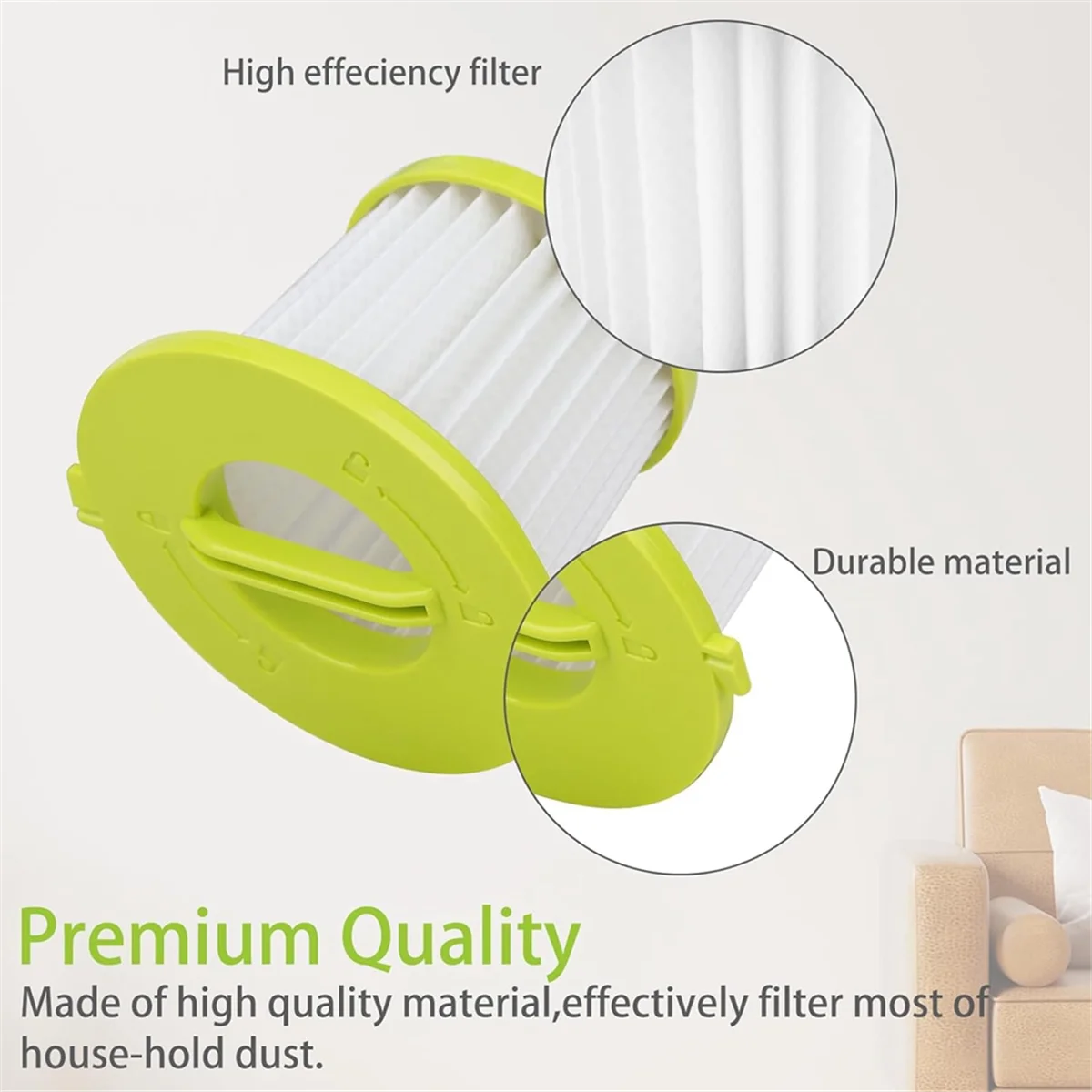 A99U 5pcs Replacement Washable Filter for Ryobi 18V ONE+ PERFORMANCE HAND VACUUM PCL704K, PCL705K,PCL705B,PCL700