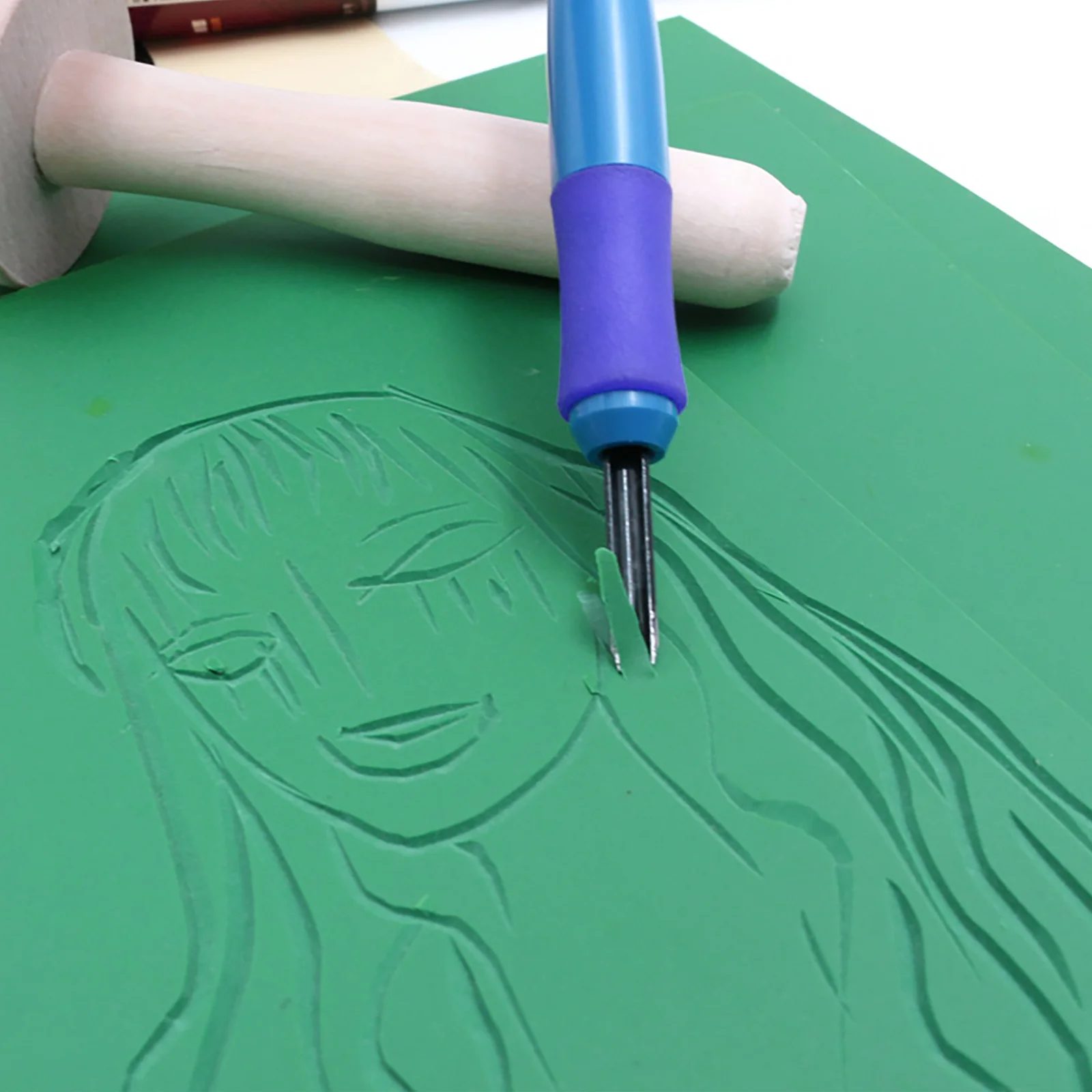 Placa de linogravura A Graver, hoja de goma para grabado, manualidades para niños, tablero de impresión, herramienta artesanal, tinta de impresión suave de Pvc, 5 uds.