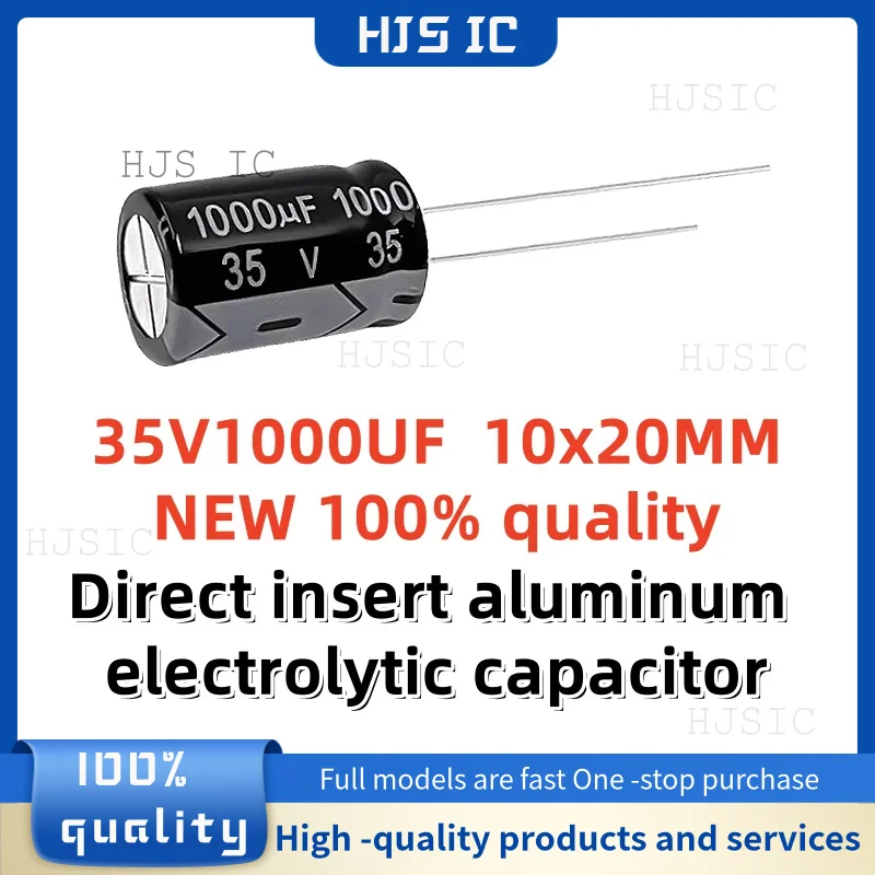 10-20-30PCS NEW 100% quality 35V1000UF 10x20MM 1000uf 35v 10*20mm 1000μF 10X20MM Direct insert aluminum electrolytic capacitor