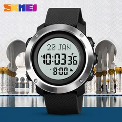 Skmei Middle East Hot Selling Muslim Worship Watch Men's Multi-Function Reminder Prayer Direction Compass Electronic Watch