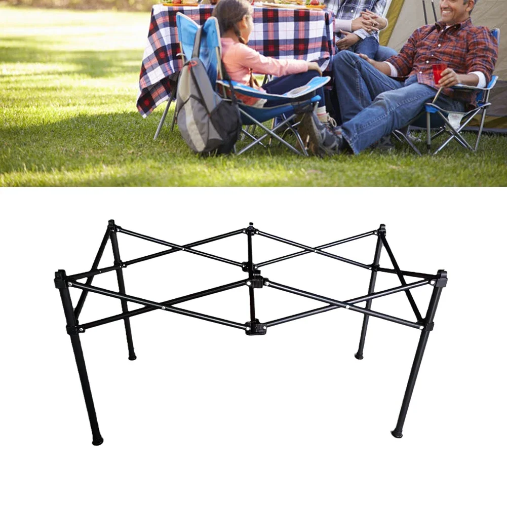 

Black Color Collapsible Picnic Table Folding Table Stand Easy To Carry And Store Foldable Design Outdoor Conditions