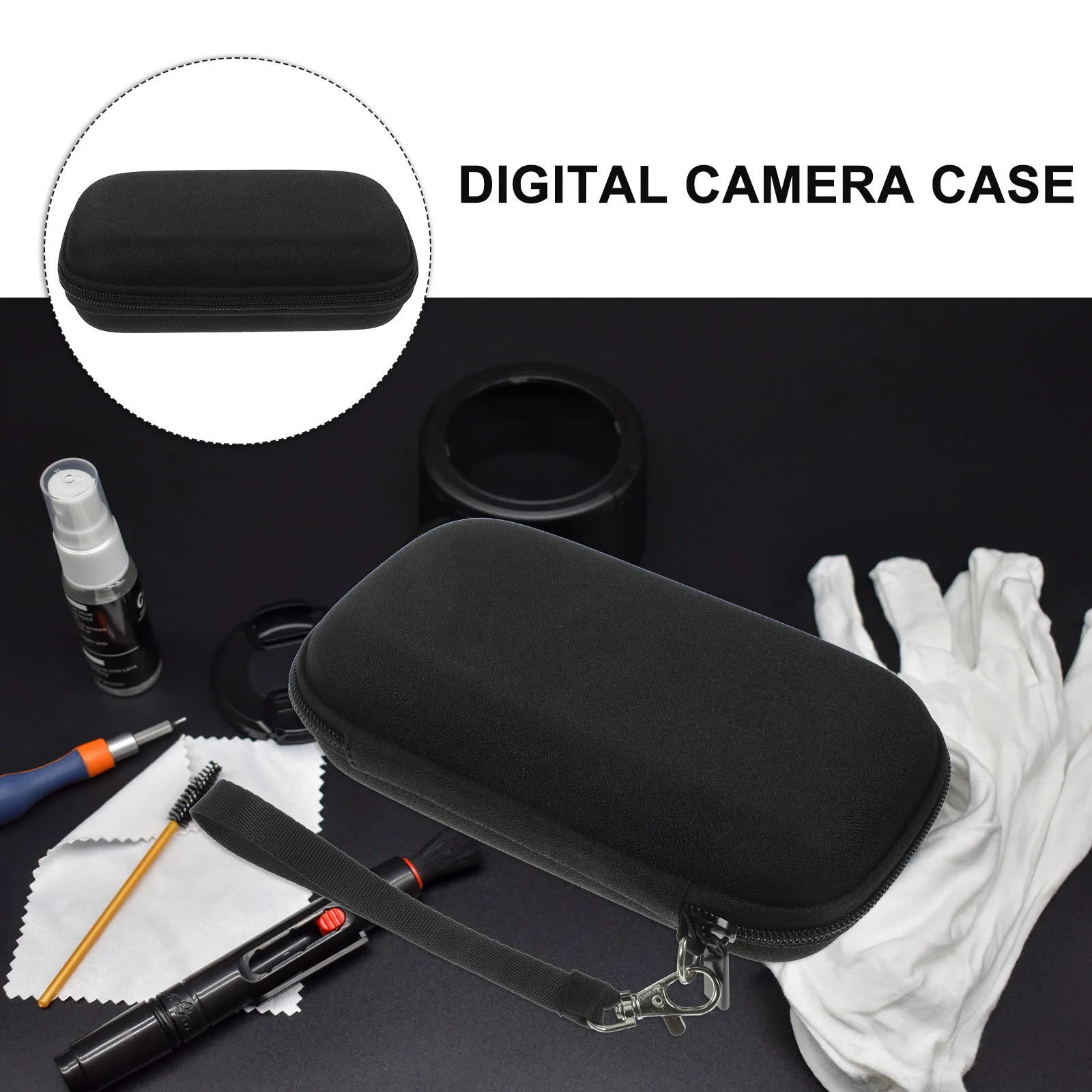 

Small Digital Camera Case Shockproof Drop-Resistant Multi-Functional Pouch for Accessories and Devices Travel Use