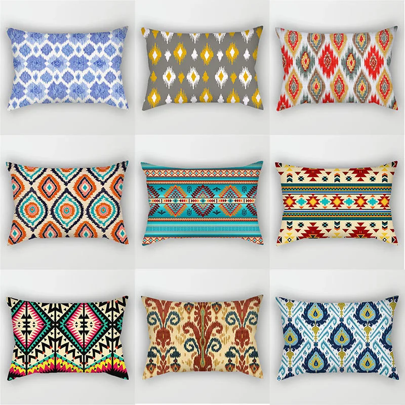 Ethnic Style Pattern Double Sided Pillowcase, Decorative Rectangular Cushion Cover for Sofa, Insert Not Included