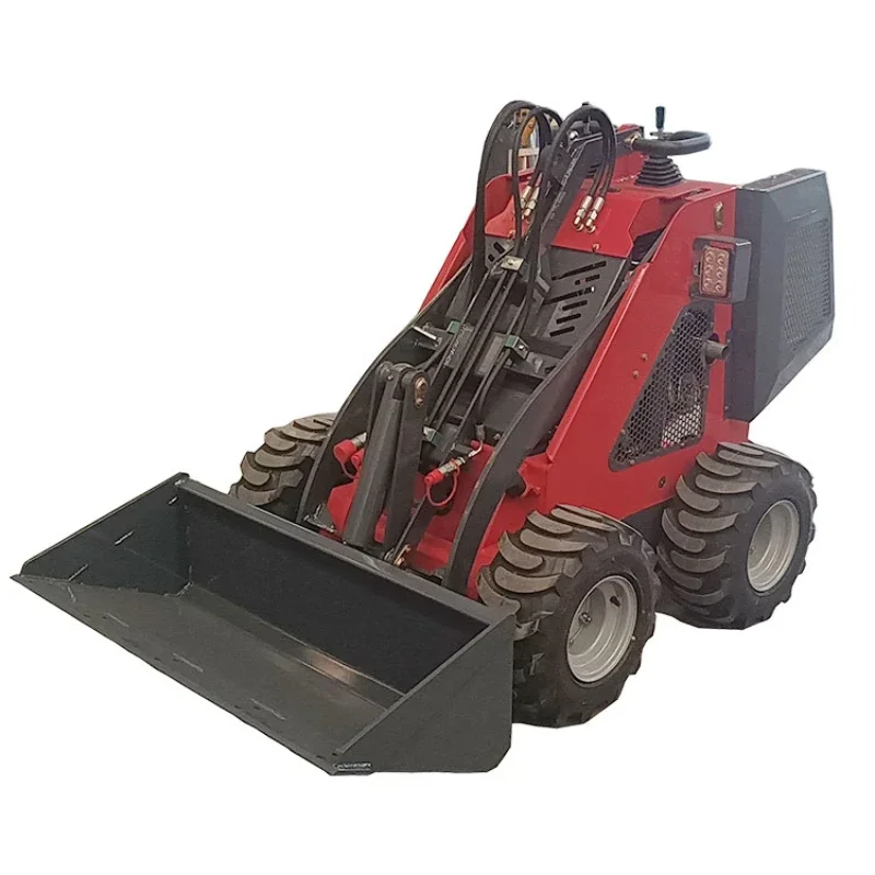 Mini Small Skid Steer Loader, Street Sweeper with Crawler Snow Cleaner