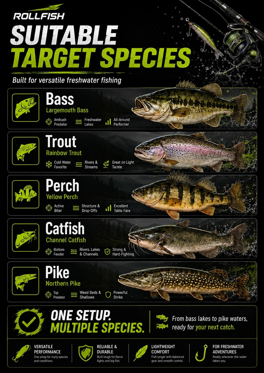 ROLLFISH Teleskop-Bass-Angelrute mit Rolle, Geschenkbox-Set, Schnur, Köder, Schere, M-Power, Reise-Angelrute, Geschenke für Männer, Väter, Ehemänner – Detail 10