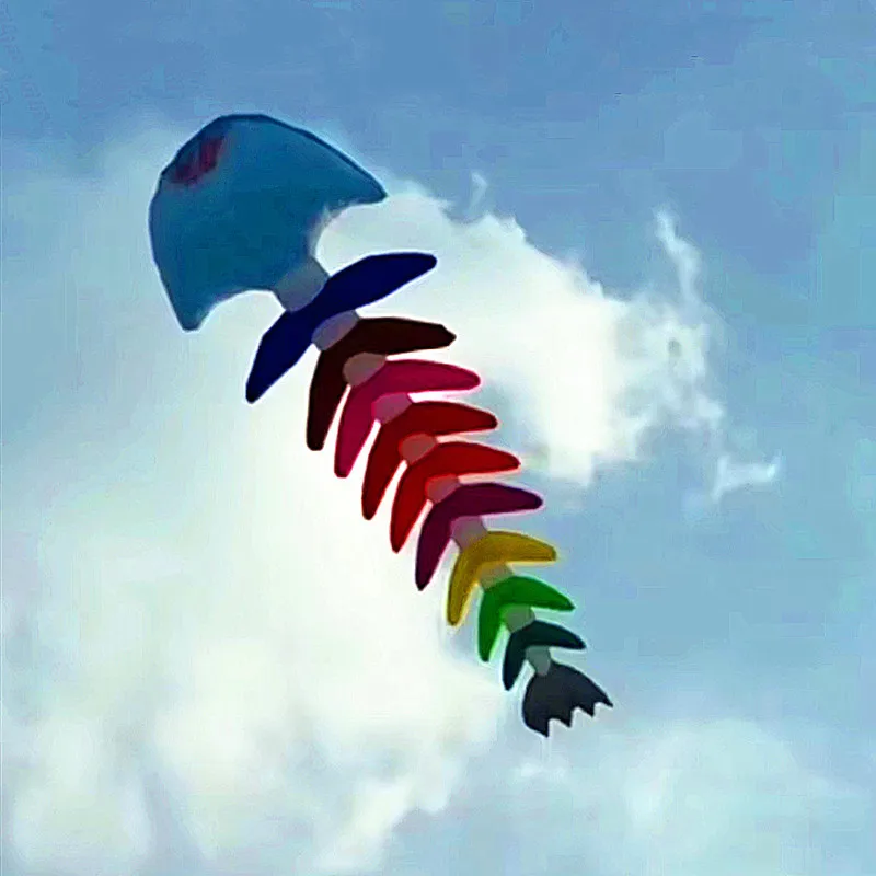 Free shipping fishbone soft kites pendant flying fish kites adults kites inflatable large kite outdoor toy giant kites to fly