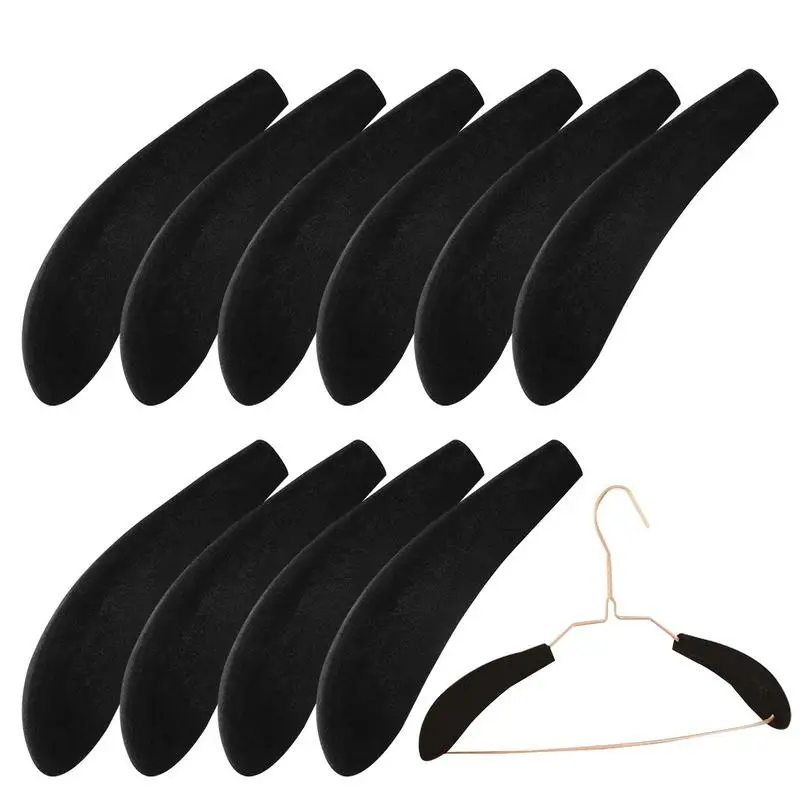 Hanger Shoulder Shaper 10pcs Black Coat Hanger Form No Bump Suit Hangers Pads For Home Dorm Hotel Closet And Wardrobe