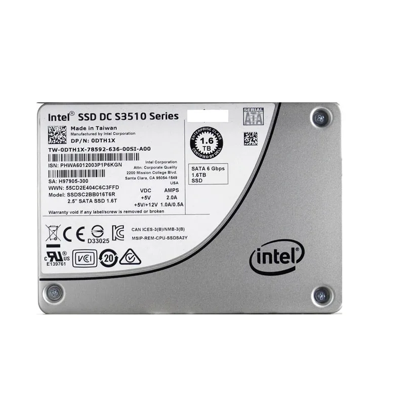 SSDSC2BB016T6R Dell Intel SSD DC S3510 1.6TB 6Gbps SATA 2.5'' SSD
