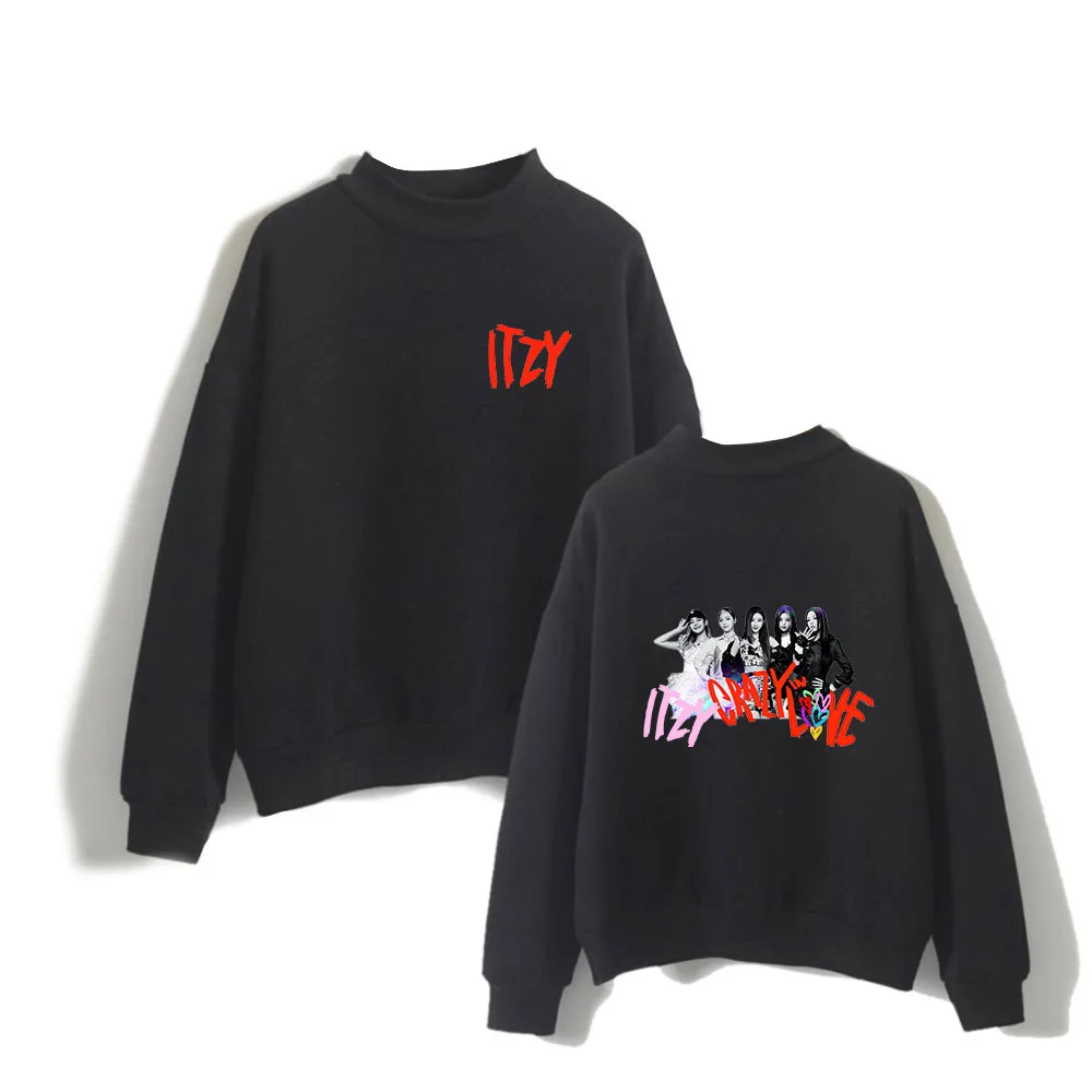 

2024 New ITZY CRAZY in Love 2D Album Printed Autumn and Winter Casual Men WomenTurtleneck Kpop Sweater Kawaii Tops