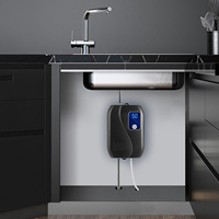 Small Instant Water Heater 3500w with LCD Display Adjustable Temperature Wall Mount Quick Heating Kitchen Heater for Home