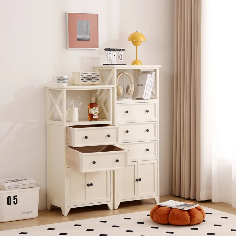 

Pure solid wood locker, small apartment, chest cabinet, multi-layer storage cabinet with door, living room, bedroom, drawer cabi