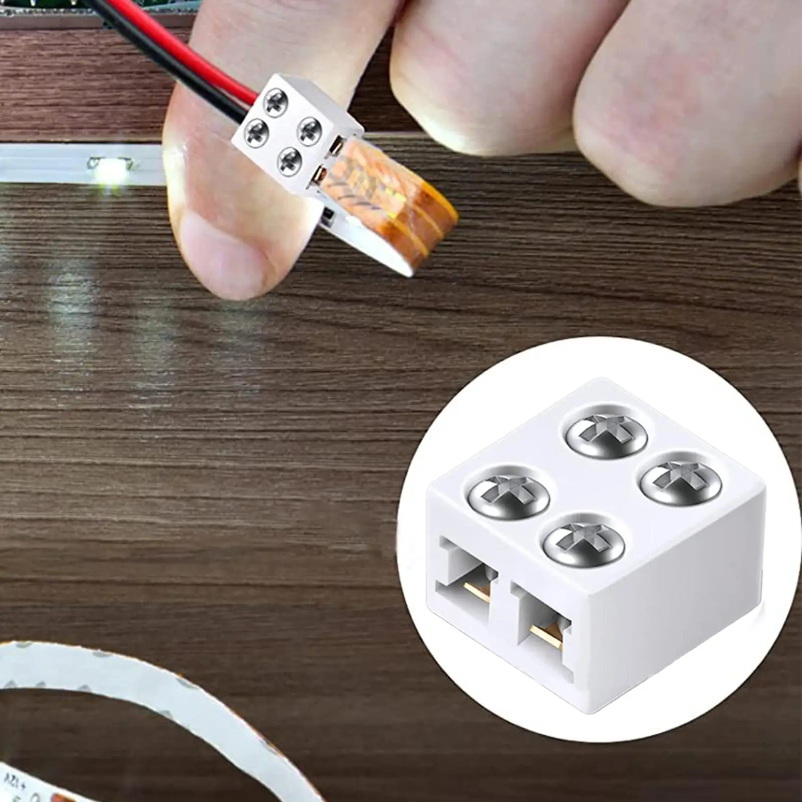 8MM Solder Free LED Connector Firm Stable Connection Quick Install Light Strip Durable Conductive For Household Commercial