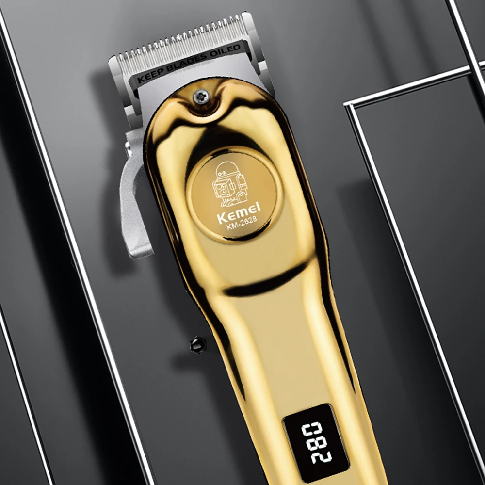 Kemei Professional Hair Clippers Barber Electric Cordless Hair Trimmer Rechargeable Hair Cutting Machine for Men Full Metal Body