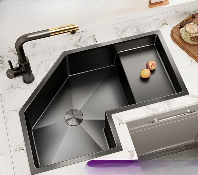 Stainless steel sink Customized special-shaped corner sink Household sink Vegetable basin