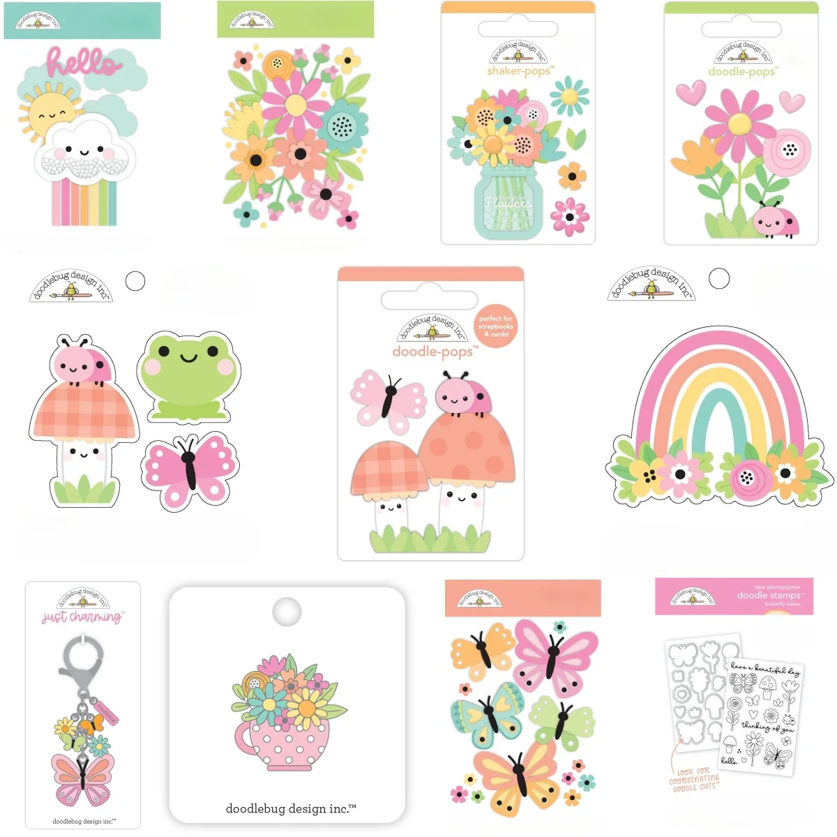 

2025 Garden Party Cup Butterfly Rainbow Bouquet Metal Cutting Dies Clear Stamp DIY Making Card Scrapbook Template Decoration